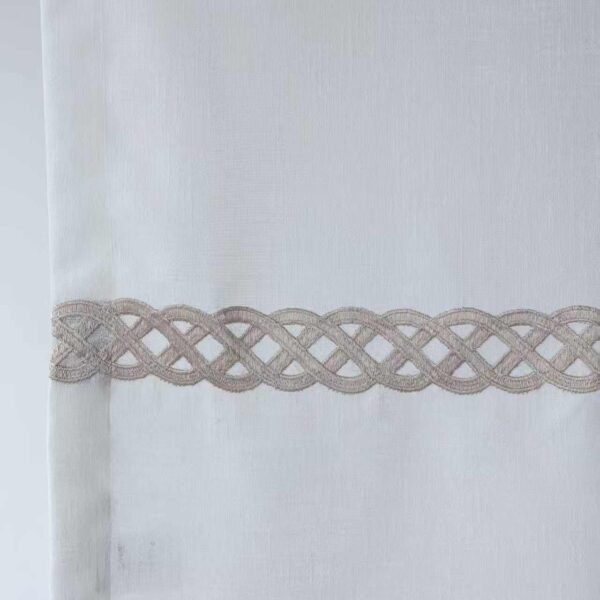 Cross Linen Embroidered Sheer Curtain
