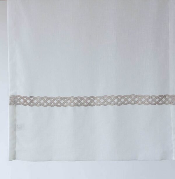 Cross Linen Embroidered Sheer Curtain