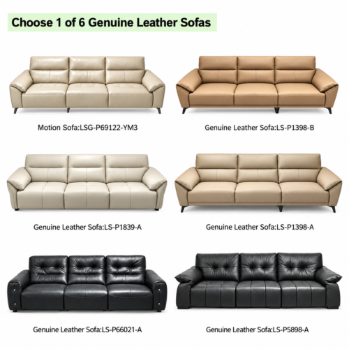 Choose 1 of 6 Genuine Leather Sofas