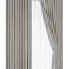 HERRINGBONE COTTON 1+2 INSET CURTAIN