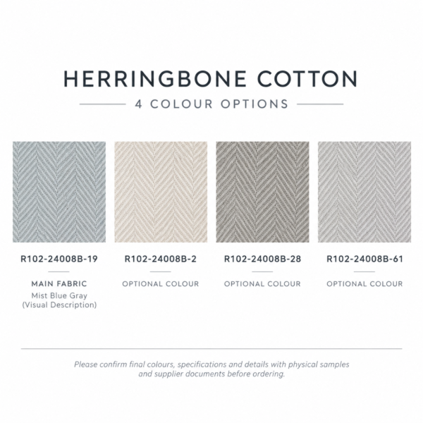 HERRINGBONE COTTON 1+2 INSET CURTAIN