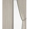 HERRINGBONE COTTON CUSTOM SINGLE INSET CURTAIN