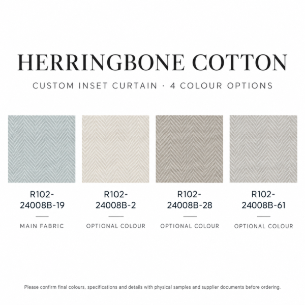 HERRINGBONE COTTON CUSTOM SINGLE INSET CURTAIN