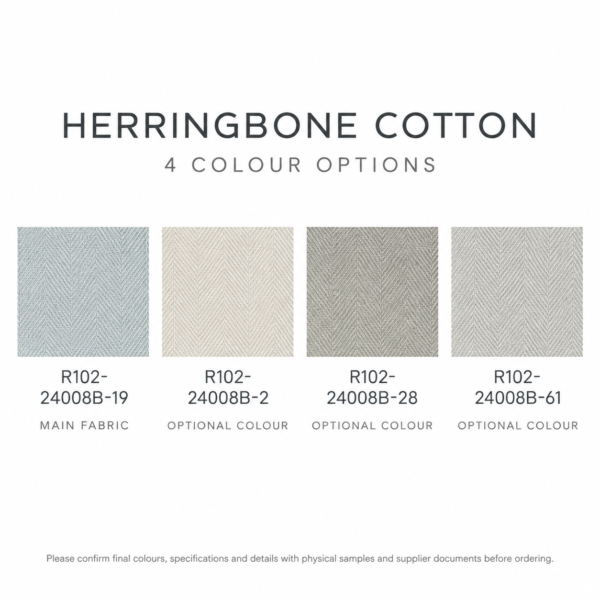 HERRINGBONE COTTON CUSTOM TWO-FOLD INSET CURTAIN