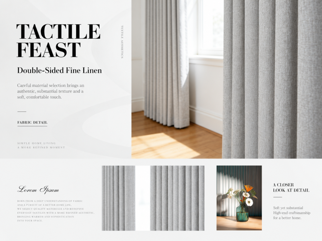 LS 23 LIGHT GREY WHISPER DOUBLE SIDED FINE TEXTURE LINEN LOOK CURTAIN3